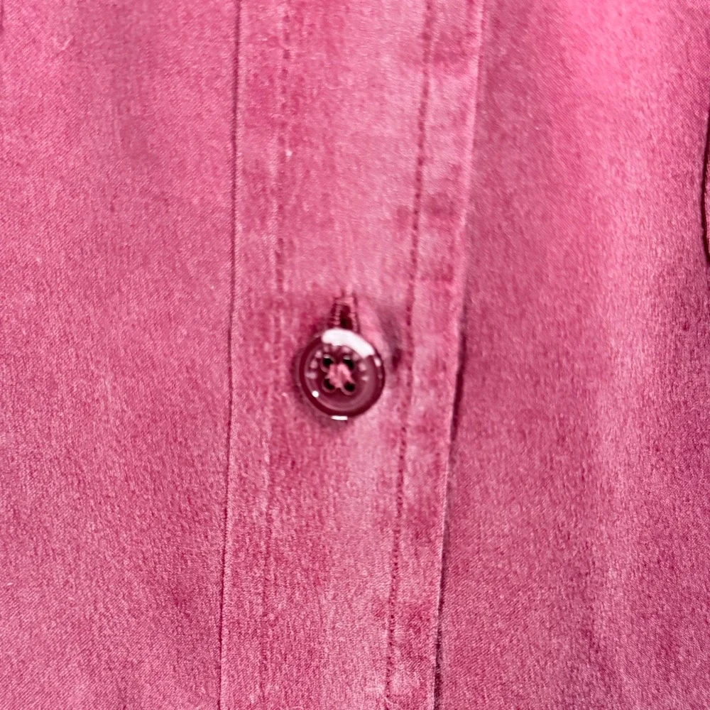Equipment Femme Shirt Women XS Burgundy Silk Long Sleeve Button Down Pockets